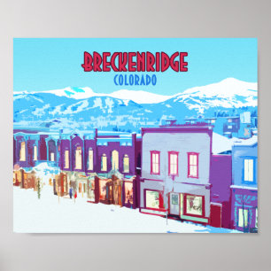 Poster Breckenridge Colorado Downtown Mountains