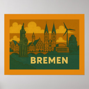 Poster Brême Allemagne Ville Art