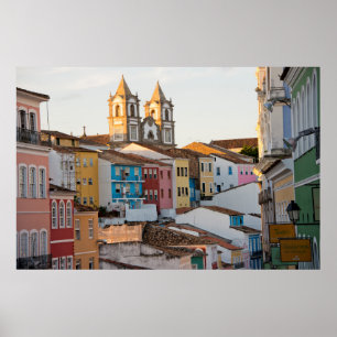 Poster Brésil, Bahia, Salvador, La Ville La Plus Vieille