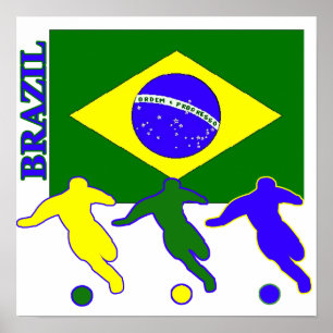 Poster Brésil de football