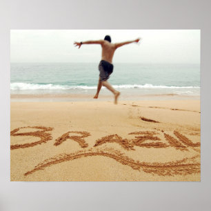 Poster BRÉSIL. Un homme barechest en maillot de bain