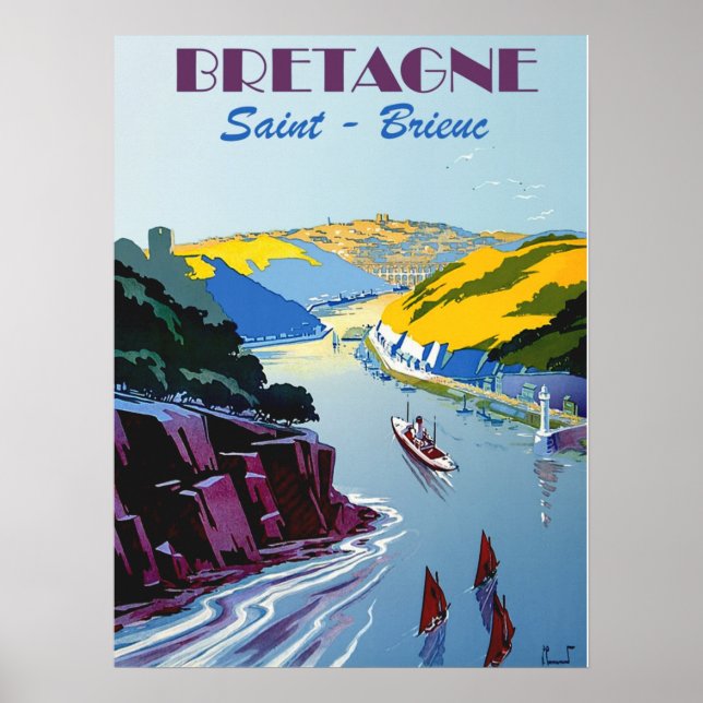 Poster Bretagne vintage - Bretagne France (Devant)