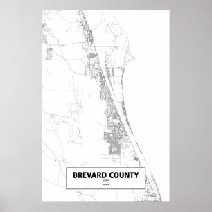 Poster Brevard County, Florida (black on white)