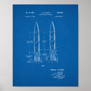 Poster Brevet à fusée propulsée de missile - modèle