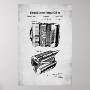 Poster Brevet américain - Accordéon