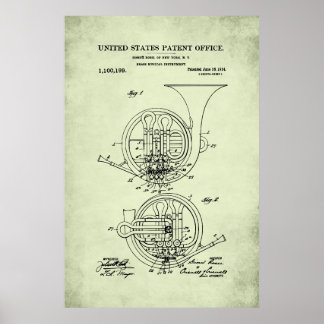 Poster Brevet américain - Cor d'harmonie