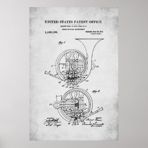 Poster Brevet américain - Corne française