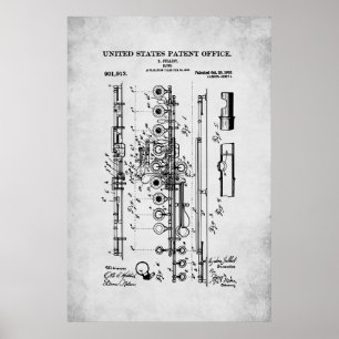 Poster Brevet américain - Flûte
