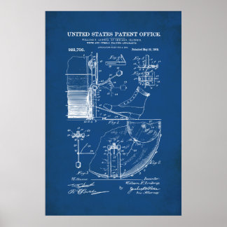 Poster Brevet américain - Pédale à tambour