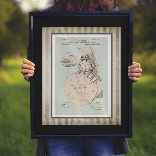 Poster Brevet d'alimentation de machine vintage (Créateur téléchargé)