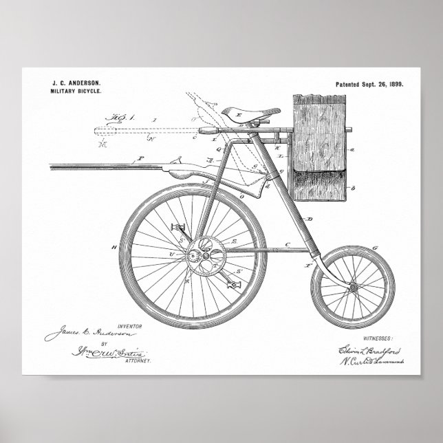 Poster Brevet d'art de 1899 pour bicyclette militaire Imp (Devant)