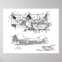 Brevet d'avion Biplane 1920 Imprimer
