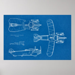 Poster Brevet d'avion de la voiture volante 1935 Imprimer