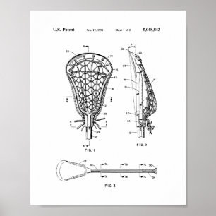 Poster Brevet de bâton de lacrosse