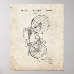 Poster Brevet de bicyclette de Schwinn - vieux regard