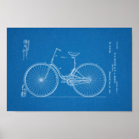 Brevet de bicyclette Vintage 1889 Imprimer Plan di