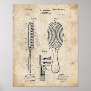 Poster Brevet de brosse à cheveux