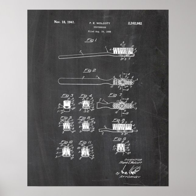 Poster Brevet de brosse à dents (Devant)