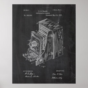 Poster Brevet de caméra rétro