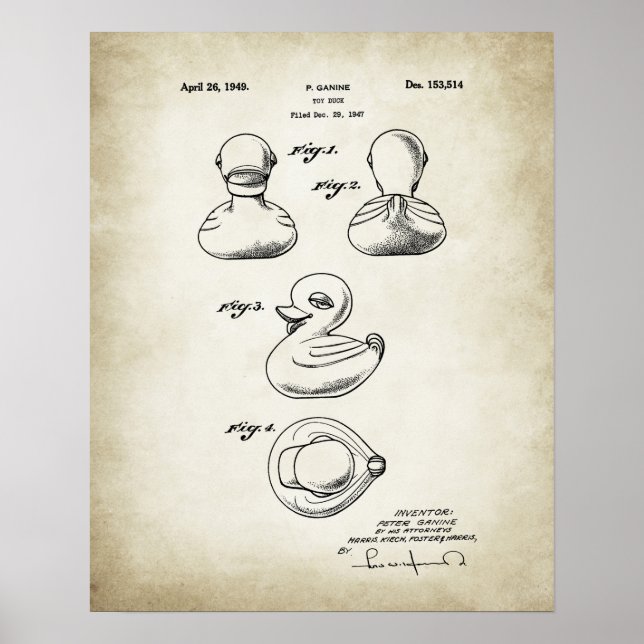 Poster Brevet de Canard Jouet (Devant)