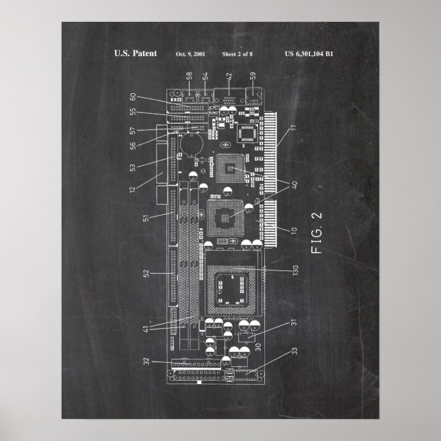 Poster Brevet de carte graphique (Devant)