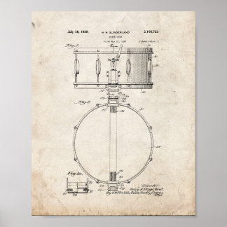 Poster Brevet de drone de Snare - Vieux look