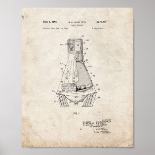 Poster Brevet de la capsule spatiale - Vieux look