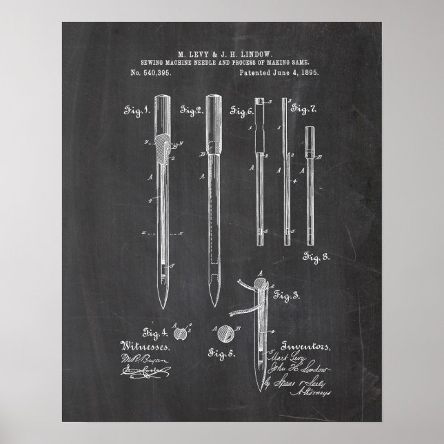 Poster Brevet de machine à coudre (Devant)