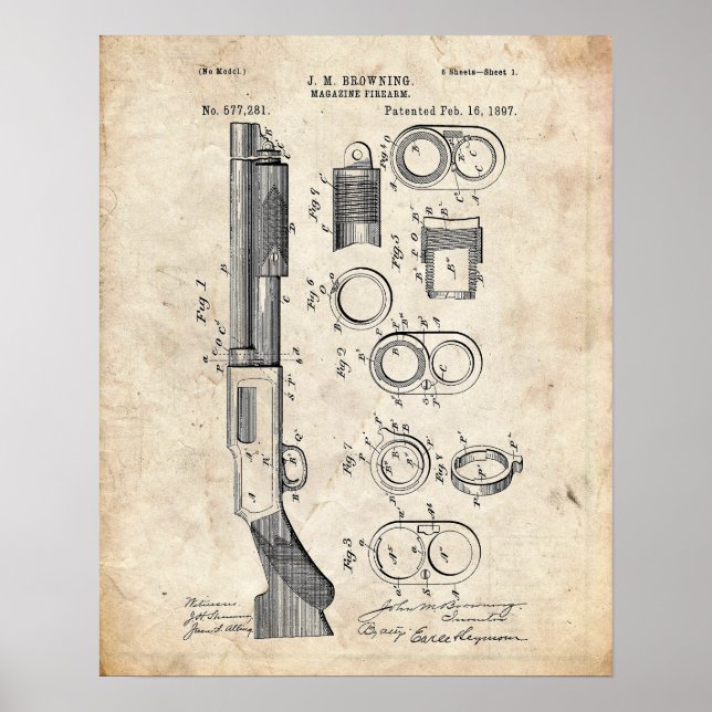Poster Brevet de pistolet (Devant)