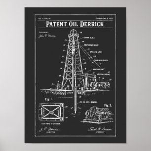 Poster Brevet de plan d'une tour de forage pétrolier