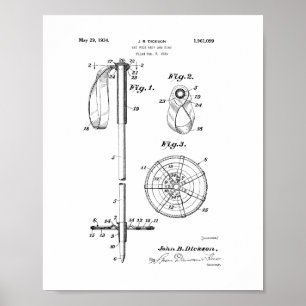 Poster Brevet de poignée et d'anneau de Polonais de ski