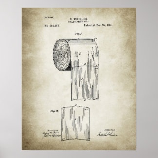 Poster Brevet de rouleau de papier toilette