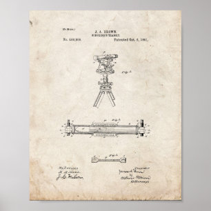 Poster Brevet de transit de l'arpenteur - Vieux look