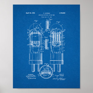 Poster Brevet de tube à vide à électrodes multiples - Pla