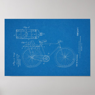 Poster Brevet de vélos Vintage 1922 Plan directeur Imprim
