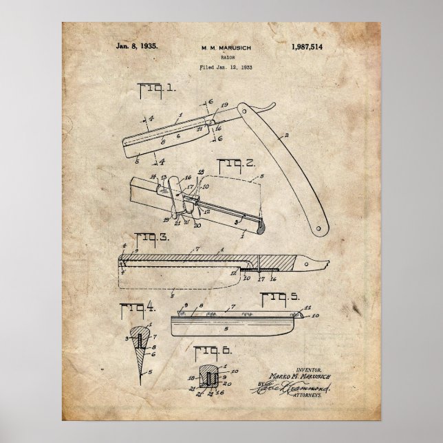 Poster Brevet droit de la razor (Devant)