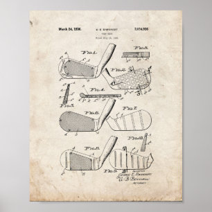 Poster Brevet du club de golf - Vieux look
