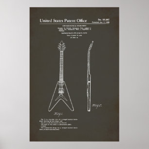 Poster Brevet US - Gibson Flying V