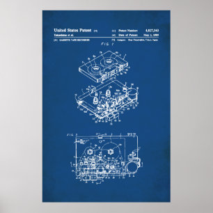 Poster Brevet US - Lecteur Cassette