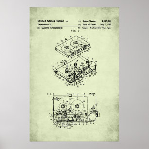 Poster Brevet US - Lecteur Cassette