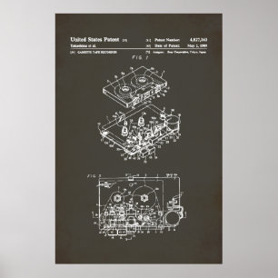 Poster Brevet US - Lecteur Cassette
