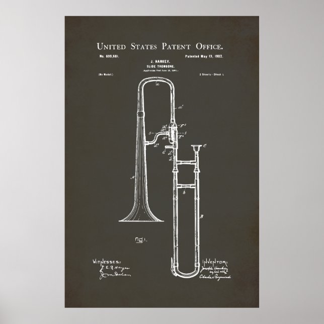 Poster Brevet US - Trombone (Devant)
