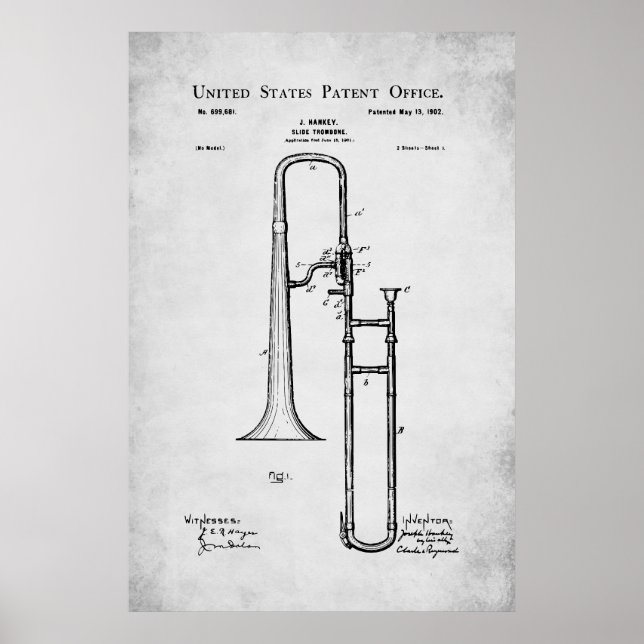 Poster Brevet US - Trombone (Devant)