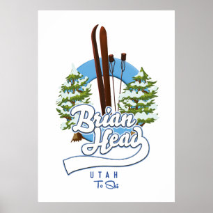 Poster Brian Head Utah pour logo de ski