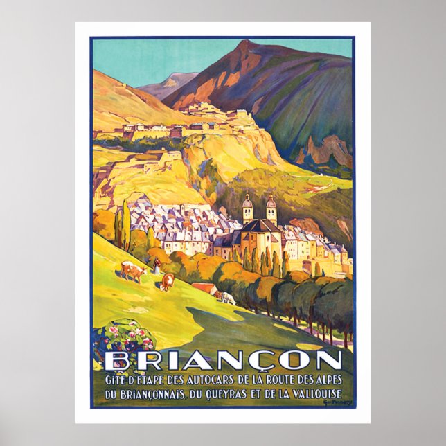 Poster Briançon, Belle ville des Alpes françaises, France (Devant)