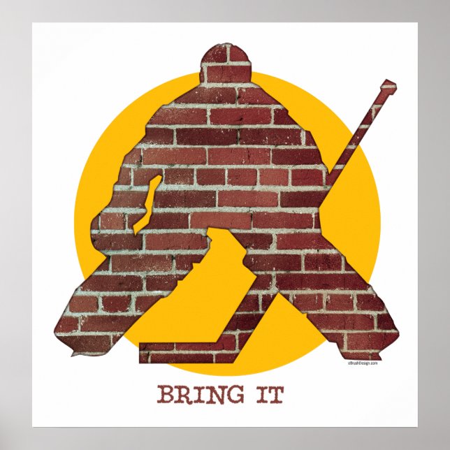 Poster Brick Wall Hockey Goalie (Devant)