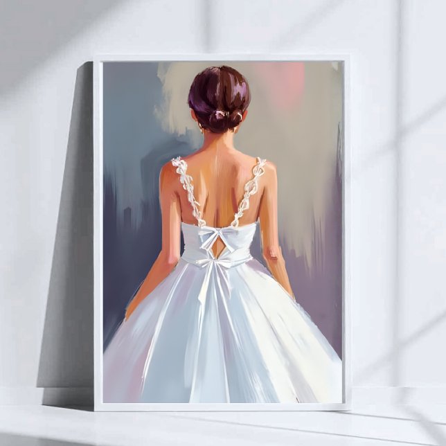 Poster Bridal Gown | White Lace Dress Watercolor (Créateur téléchargé)