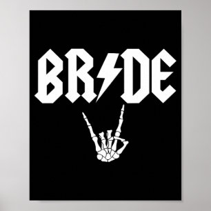 Poster Bride Rock N Roll Gothique Halloween Bachelorette