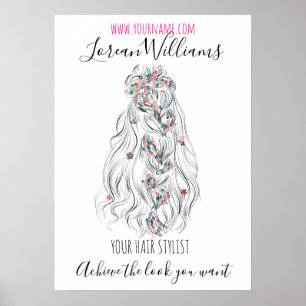 Poster Bride Wavy Braid cheveux floral Hairstyling marque