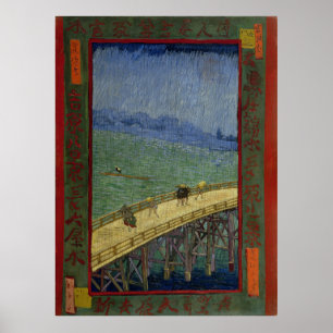 Poster Bridge in Rain after Hiroshige by Vincent Van Gogh